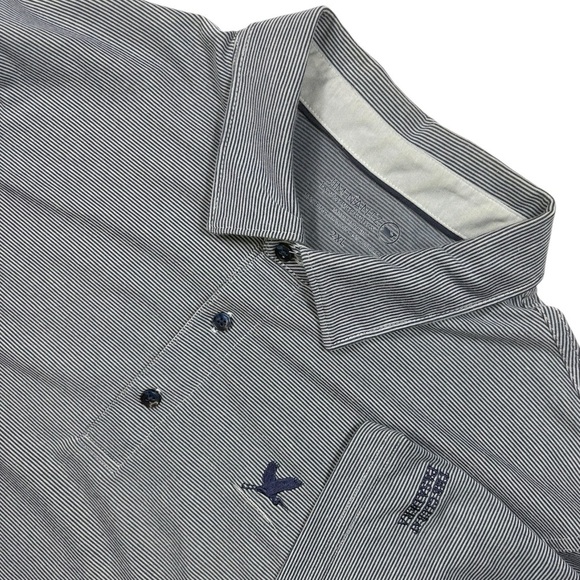 Jim Nantz by Vineyard Vines Navy Striped Club at Pasadera Golf PoloSize XXL